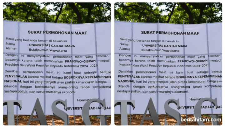 Kronologi Lengkap Spanduk Permintaan Maaf dan Bendera Setengah Tiang di Bundaran UGM – Kini Lenyap