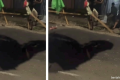Jalanan Ambles Mirip Sinkhole di Lenteng Agung Jaksel Sepanjang 4 Meter – Lalu Lintas Macet Parah