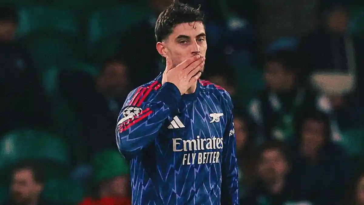 Penyerang-Arsenal-Kai-Havertz-melakukan-selebrasi-saat-melawan-Sporting-CP-di-Liga-Champions