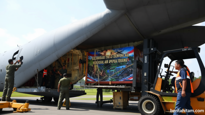 Key Strategy: TNI Kirim Mesin Bor Air Hidrolik Hingga Dinamo Pembangkit Listrik ke Wamena Papua Pegunungan