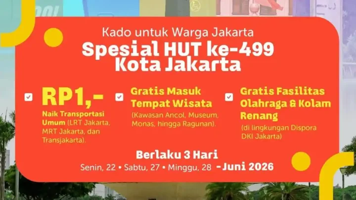 Special Plan: Rayakan HUT ke-499 Jakarta, Tarif Transportasi Umum hingga Tiket Masuk Ancol dan Ragunan Digratiskan