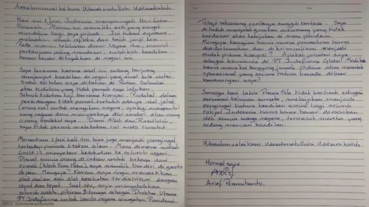 New Policy: Tulis Surat dari Salemba, Arief Pramuhanto Suarakan Perjuangannya Menjemput Keadilan