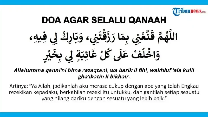 Doa agar Selalu Qana’ah, Pandai Bersyukur atas Rahmat Allah SWT