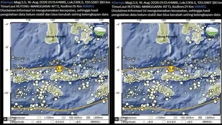 Kepala BMKG Catat Ada 1.598 Gempa Susulan di NTT, Tertinggi 6,2 Magnitudo