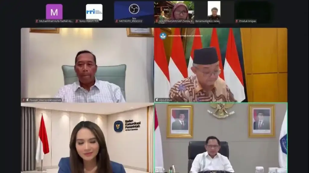 Menteri-Pendidikan-Dasar-dan-Menengah-Mendikdasmen-Abdul-Muti-konferensi-pers-daring