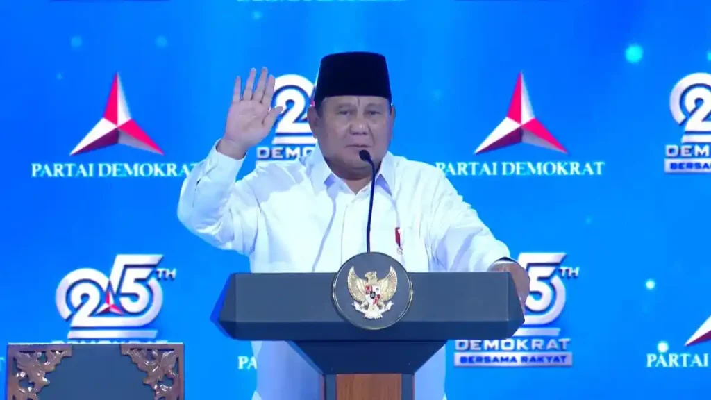 Prabowo-Subianto-pidato-di-HUT-ke-25-Partai-Demokrat-Indonesia-Arena-GBK-Jakarta